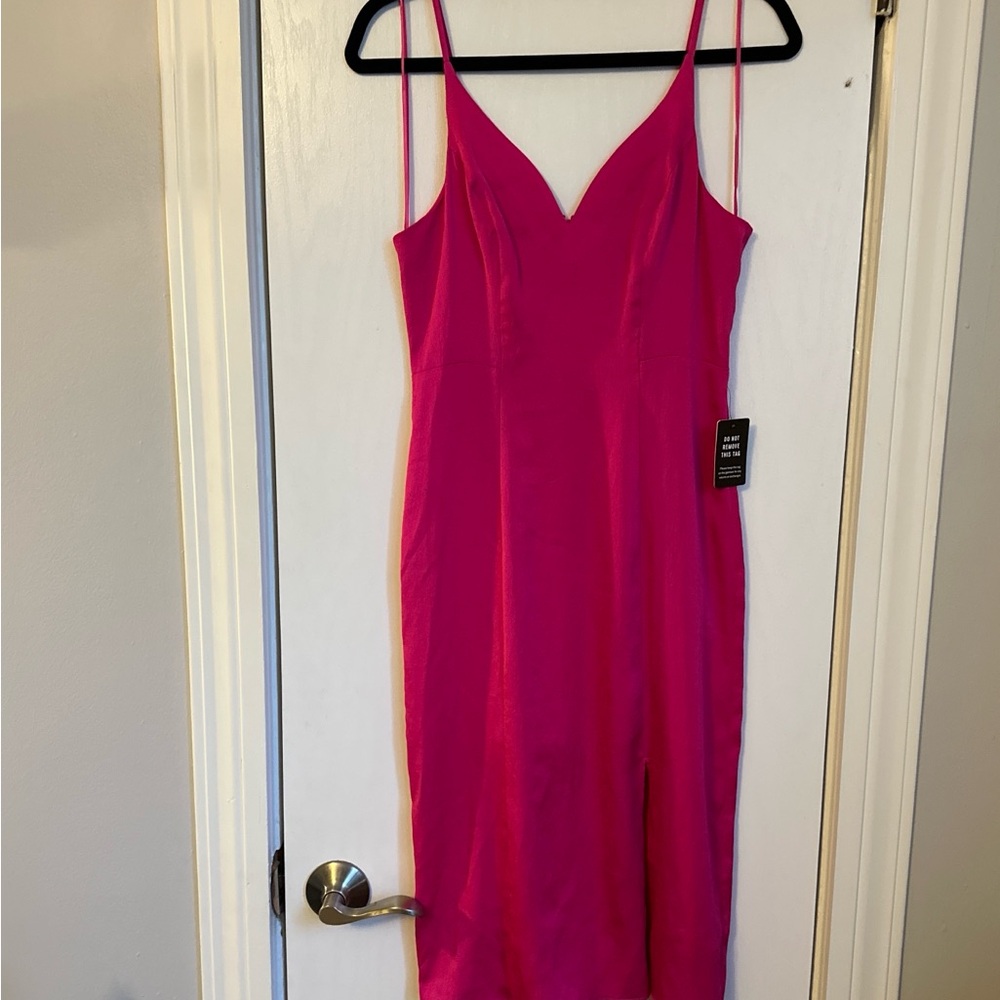 Express Pink Spaghetti Strap Midi Dress Cocktail